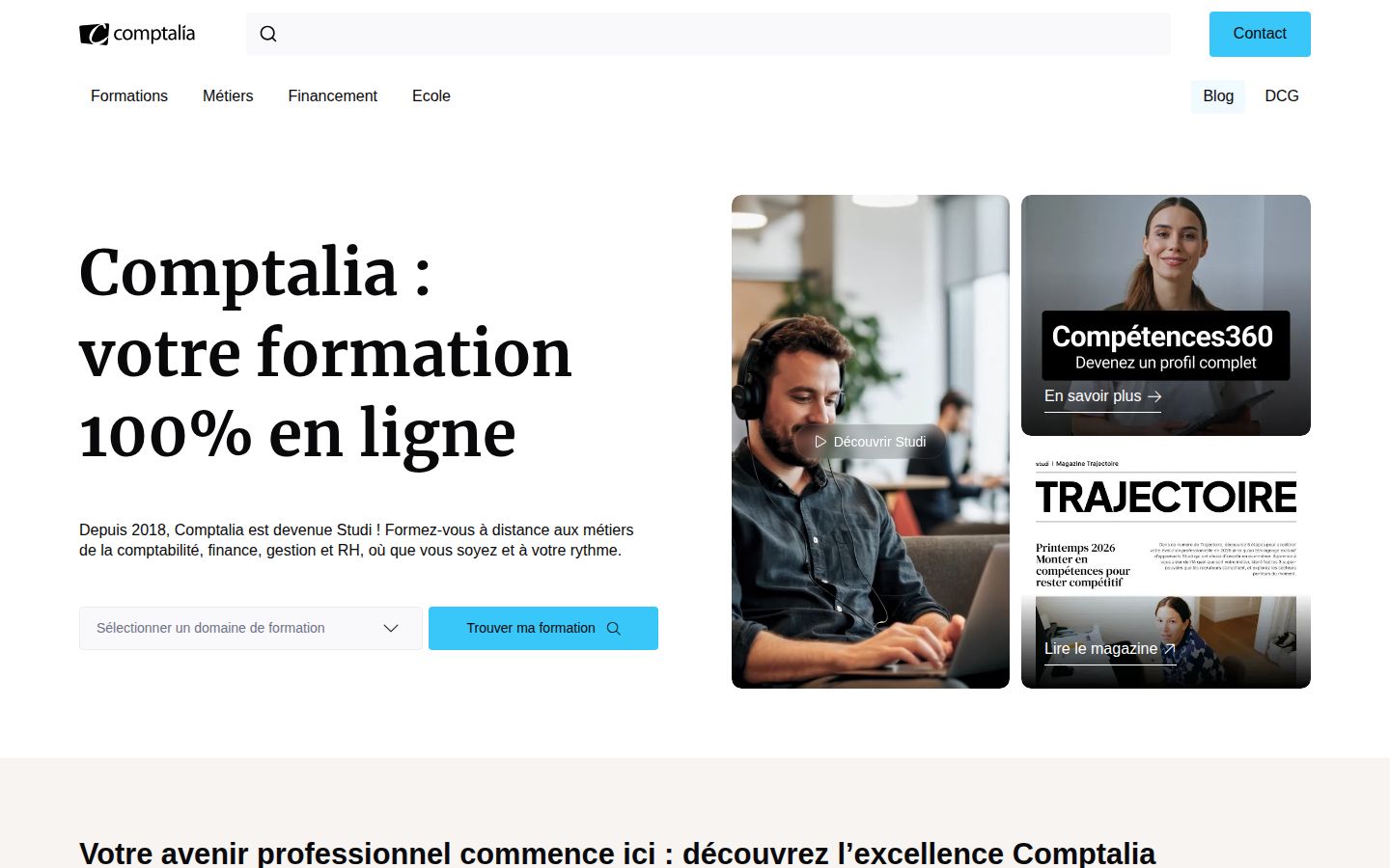 Page d'accueil de Comptalia comptabilité & gestion financière